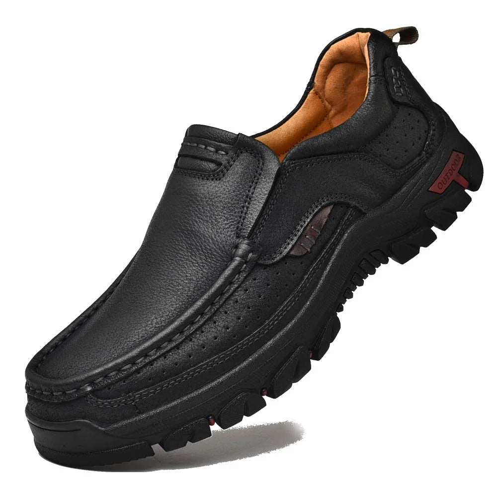 Men's Non-slip Orthopedic Walking Slip-on Shoes, Premium Leather Casual Loafers
