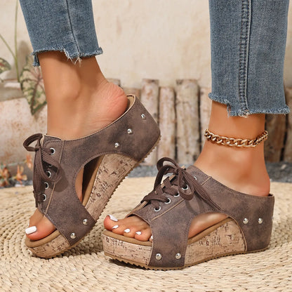 Women’s Retro Wedge Sandals –Comfortable Wedge Summer Slippers