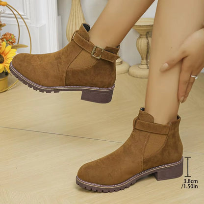 Marlow™ Women’s New Fall Chelsea Leather Ankle Boots – Comfortable, Roomy Toe & Low Heel
