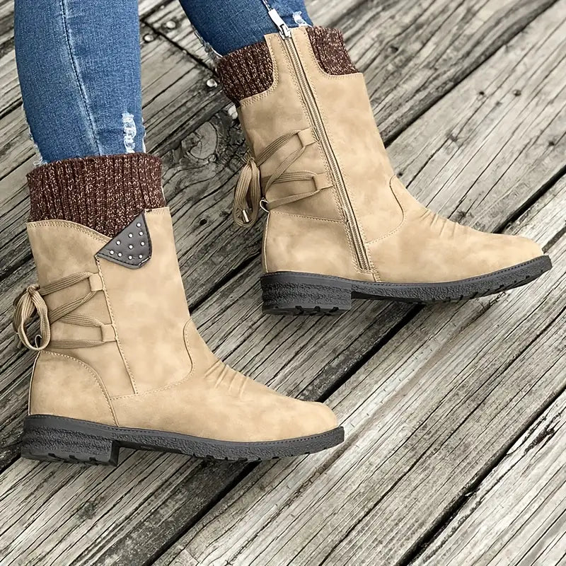 Last Day 50% OFF- Vintage Classic Elegant 's Mid-Calf Boots, Cozy Ankle Boots