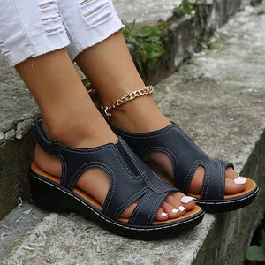 On This Week Sale OFF 50%🔥Women Wedge Sandals, Premium Leather Orthopedic Sandals
